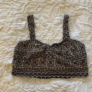 Brown/black printed bandeau size M